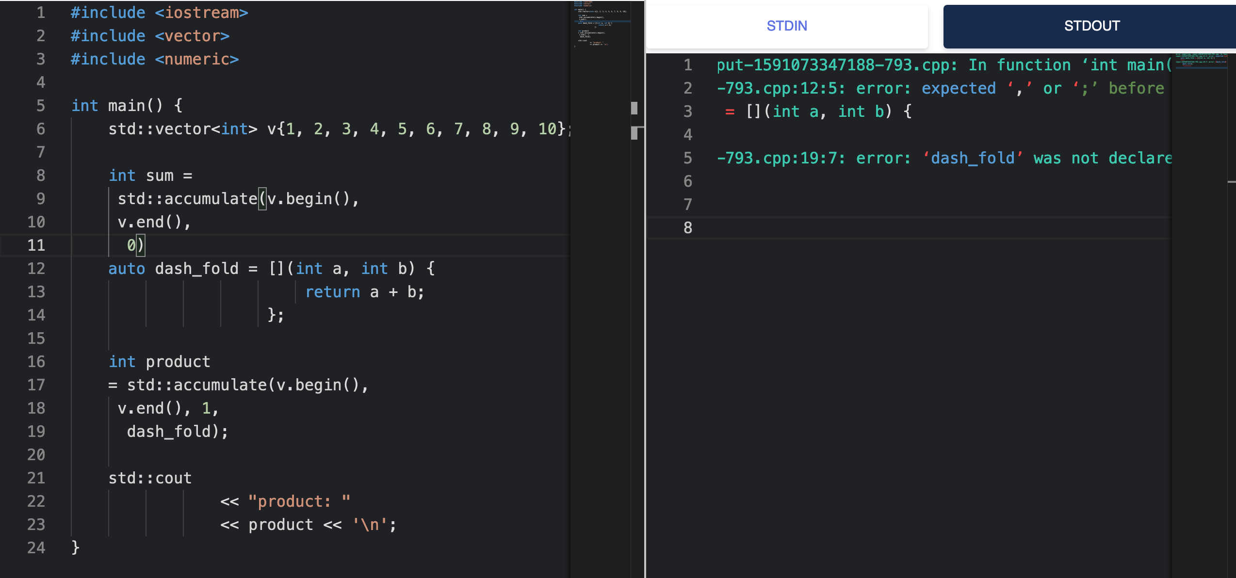 Easy to read compilation errors are here to help you write correct code.